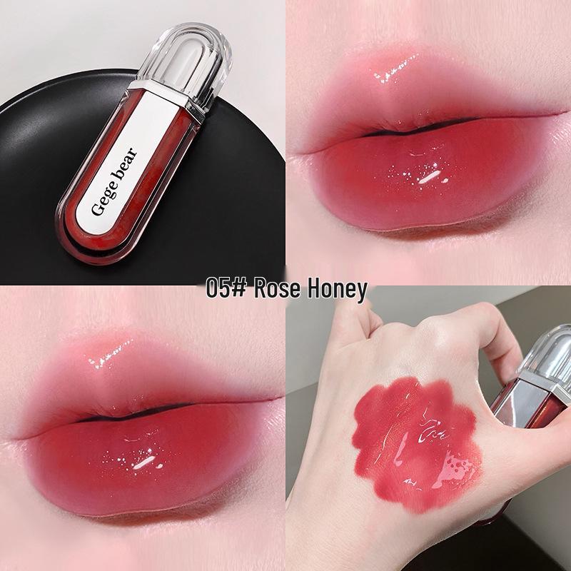 Gege Bear Moisturizing Lip Gloss - Pure Nude Watery Brightening Pigmented Beauty Makeup for Women 10g