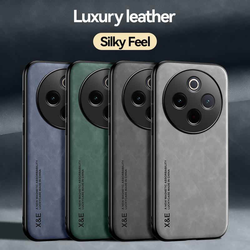 KEYSION Luxury Retro PU Leather Case for IQOO Z10 5G Soft Silicone+PC Shockproof Phone Back Cover for VIVO IQOO Z10