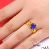 Adjustable Gold-Plated Vietnamese Sand Flower Ring for Women