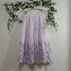 French Style Spring Summer Women Delicate Skirt Elastic Waist Light Purple Blue Floral Embroidery Princess Skirt Elegant Feminine Party Long Skirt