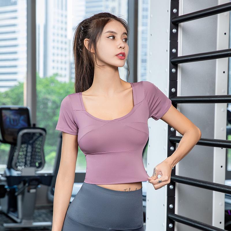 2025 Spring Women's Slimming Short Sleeve Yoga & Fitness Top