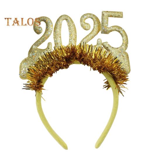

2025 Повязка на голову Блестящий блеск Новогодние праздники Музыкальные фестивали Легкий обруч для волос Аксессуар для волос золотистый