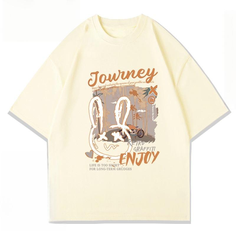 Pure Cotton Men's Summer New Trendy Brand American Retro Loose Trend Handsome T-shirt