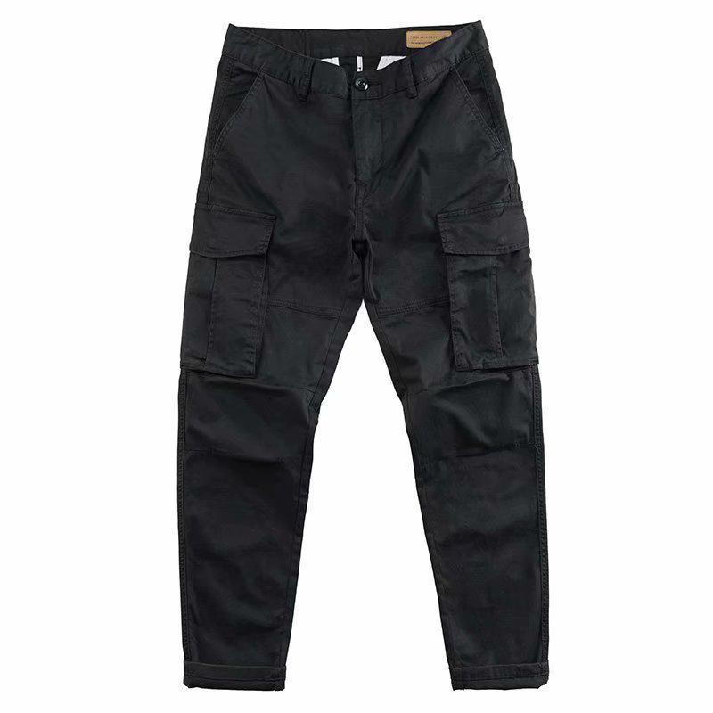 

Men s Korean Straight-Leg Loose Workwear Pants, Summer Casual Multi-Pocket Design 3XL чорний