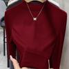 Women's Slimming Half High Neck Long Sleeve Base Layer T-shirt for Autumn/Winter 2025