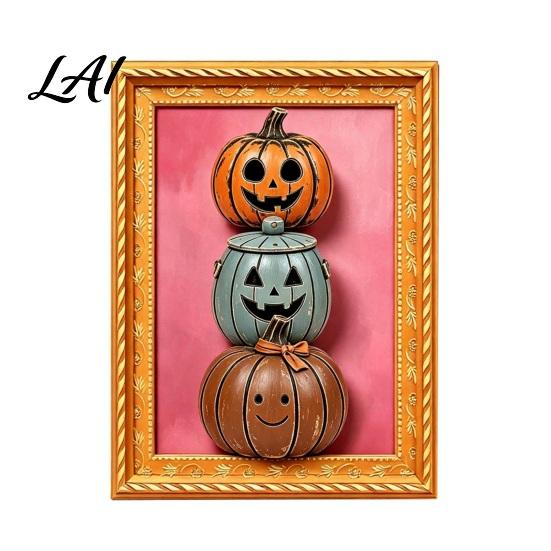 Halloween Party Supplies Pumpkin Frame Refrigerator Magnet Vintage Ghost Fridge Waterproof Magnets Whiteboard Decorative Magnet for Holiday Photo