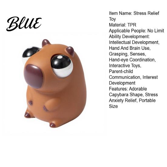 Elastic Squeeze Ball Popping Eye Capybara Toy Anxiety Stress Relief Sitting Pinch Sensory Soft Animal Fidget