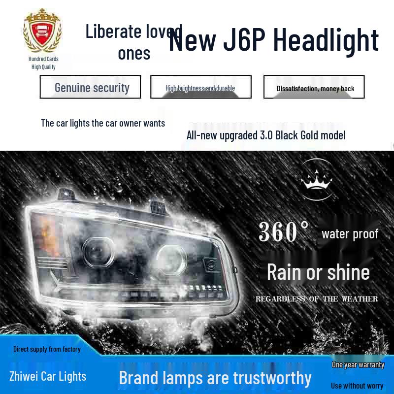 Compatible Dual-Lens LED Headlight Assembly for Jiefang New J6P Models (J6P500, J6P550, J6P420, J6P460)