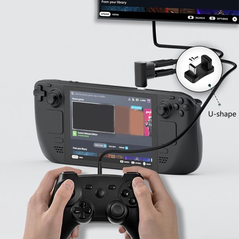 2-in-1-Winkeladapter USB C Typ-C Stecker auf Buchse Spielkonsole Datenverlängerungskonverter für Steam Deck Phone