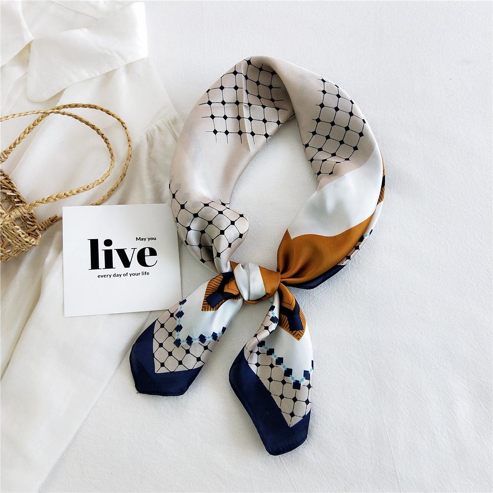 Módní Dekorace Šála Páska do vlasů Vázanka Vlasy 70 Malý čtvercový šátek Hedvábný šátek Dámské jarní a podzimní všestranný malý šátek Profesionální šátek