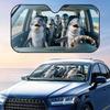 Humorous Dolphins Driving Sun Visor Foldable Universal Car Windshield Sun Shade UV Protection Heat Insulation Foldable Cover