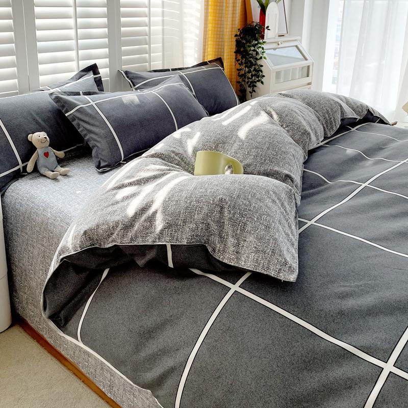 

Fresh Four-Piece Dorm Set: Double Duvet Cover & Bed Sheet 1.8m Four-Piece Set [Duvet Cover 200x230]