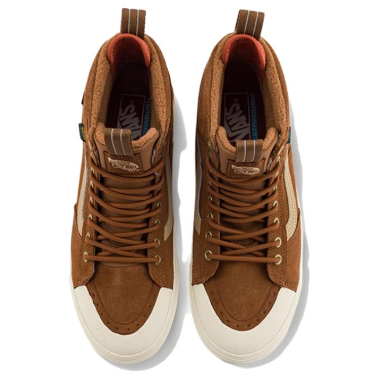 Vans MTE Sk8-Hi Comfortable Versatile High-Top Hiking Shoes Unisex Hiking Shoes Brown VN000CVTBRO