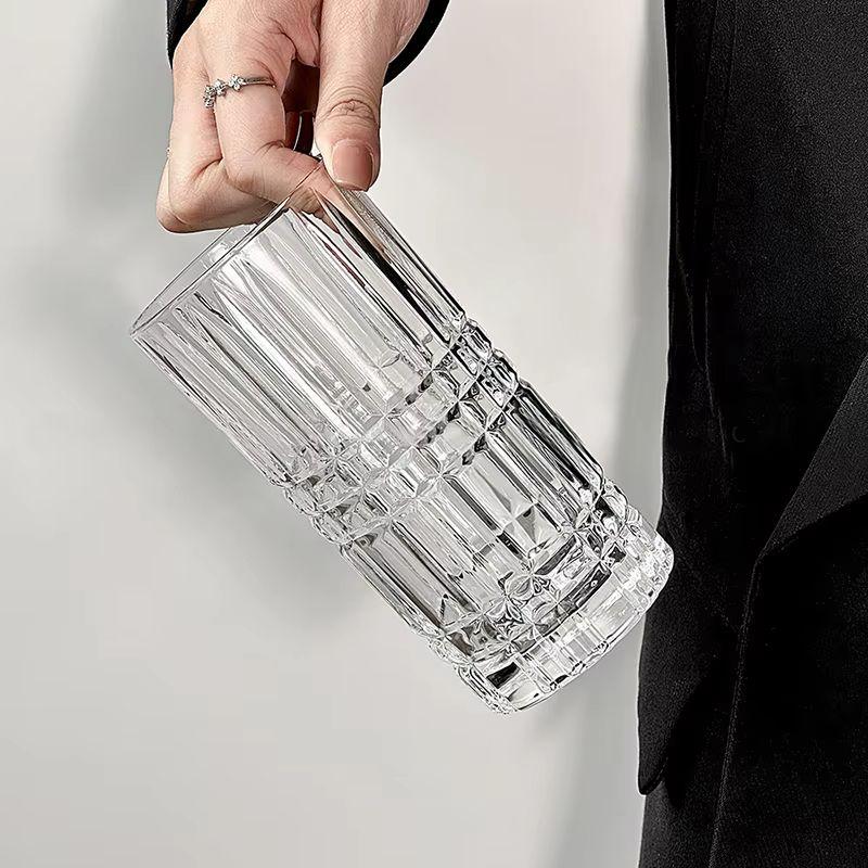 380ml Household Relief Water Cup Cold Drink Mug Creative Engraved Cocktail Glass Japanese Style Juice Tea Cups Summer Mojito Mug