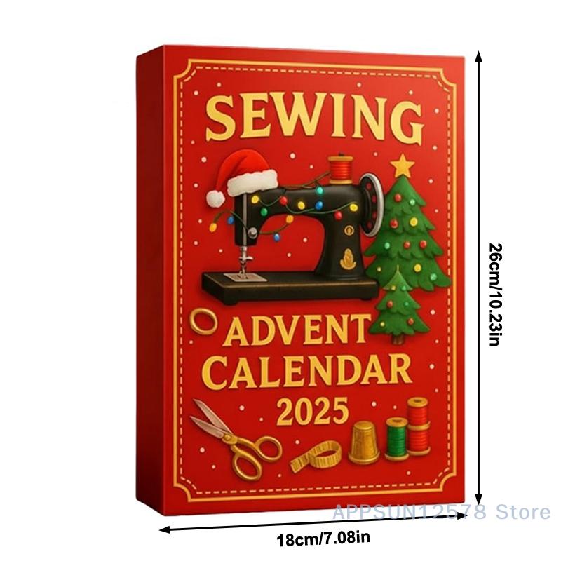 Näh-Adventskalender 2025 – 24-Tage-Weihnachts-Countdown-Set mit Acryl-Hängedekorationen