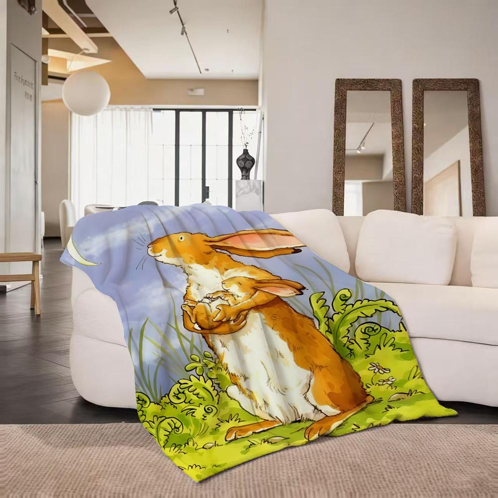 PictureBook G Guess How Much I Love You Throw Flannel Throw Blanket Suitable for Sofa Living Room Bedroom