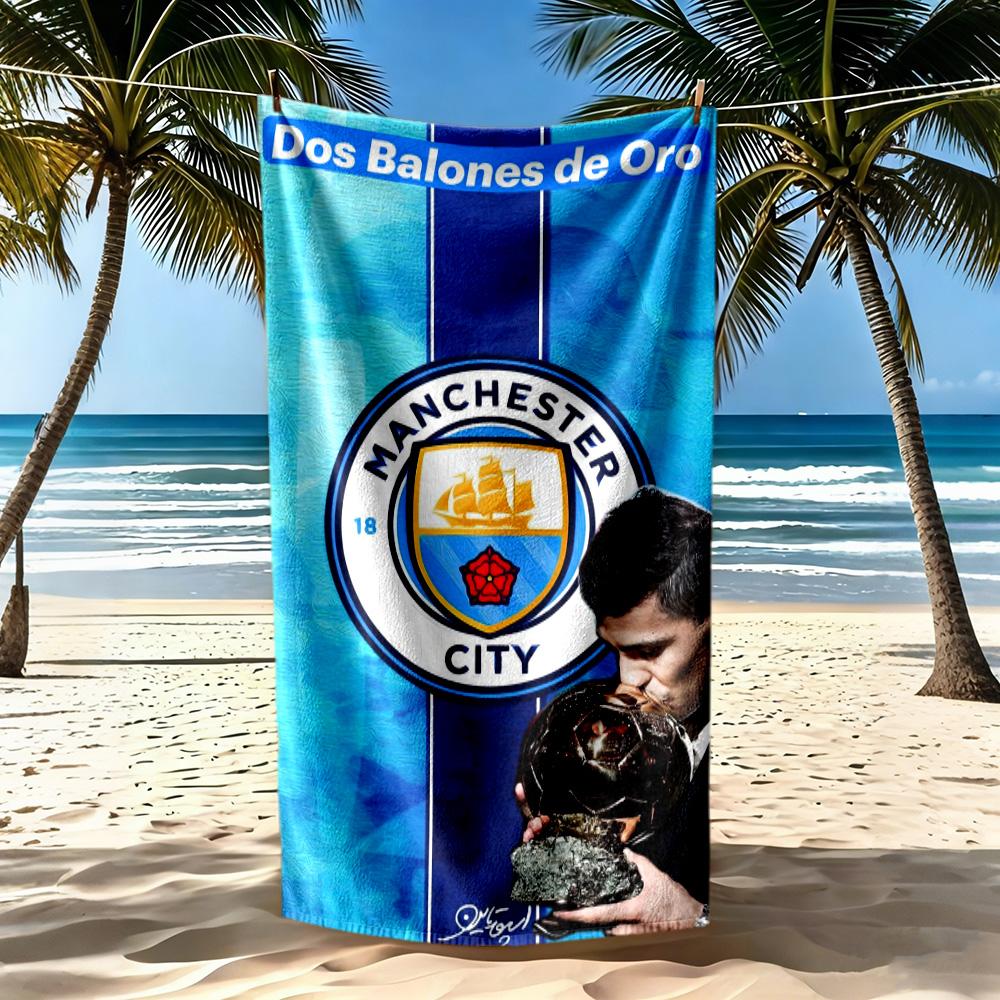 Manchester City Beach Towel Super Soft Microfiber Quickdry Fabric Comfortable Lightweight Perfect For Traveling Yoga Camping And Swimming