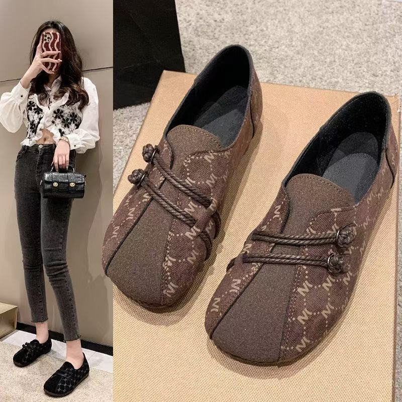 

2025 осень новые туфли на плоской подошве, универсальные, повседневные, для мам, из мягкой кожи, с мягкой подошвой, с мягкой поверхностью, удобные, в ретро этническом стиле, одинарные туфли 40 светло-коричневого