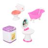 Dollhouse Bathroom Set Simulation Miniature Toilet Basin Bathtub Mirror Washing Machine Dollhouse