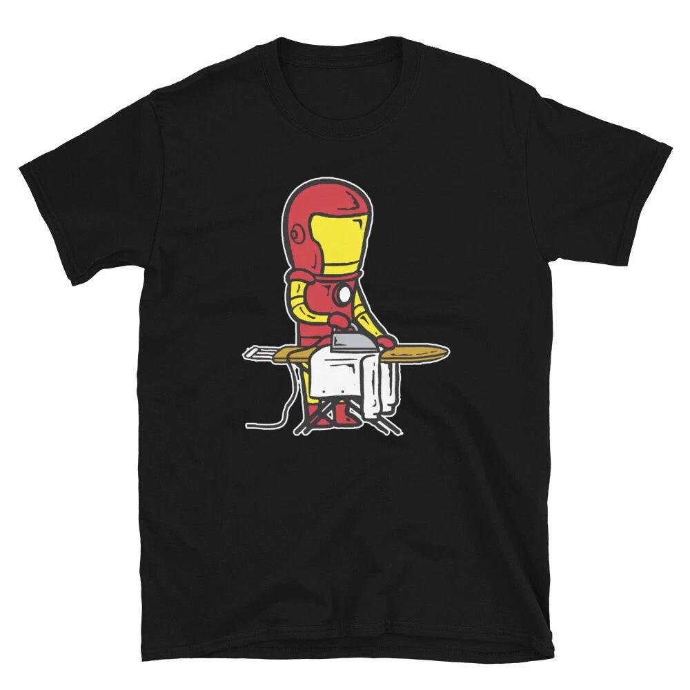 IRON MAN MOCKING MAN IRONING HIS SHIRT FUNNY GRAPHIC Short-Sleeve Unisex T-Shirt 3XL