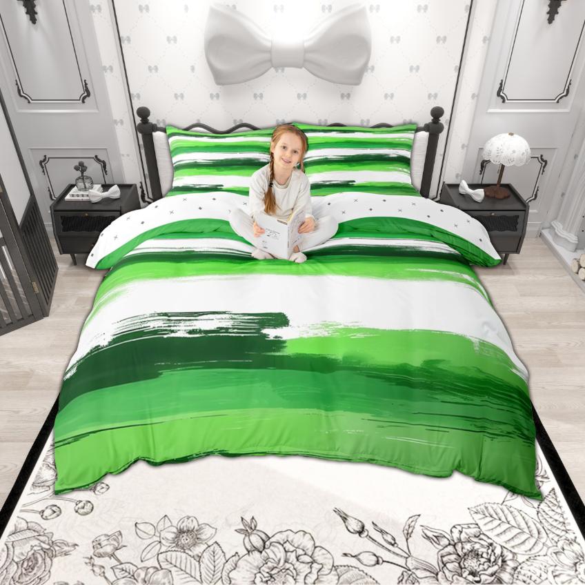 Homewish Colorful Ombre Duvet Cover Set 2Pcs/3Pcs Modern Oil Painting Bedding Gradient Stripe Quilt Cover Set