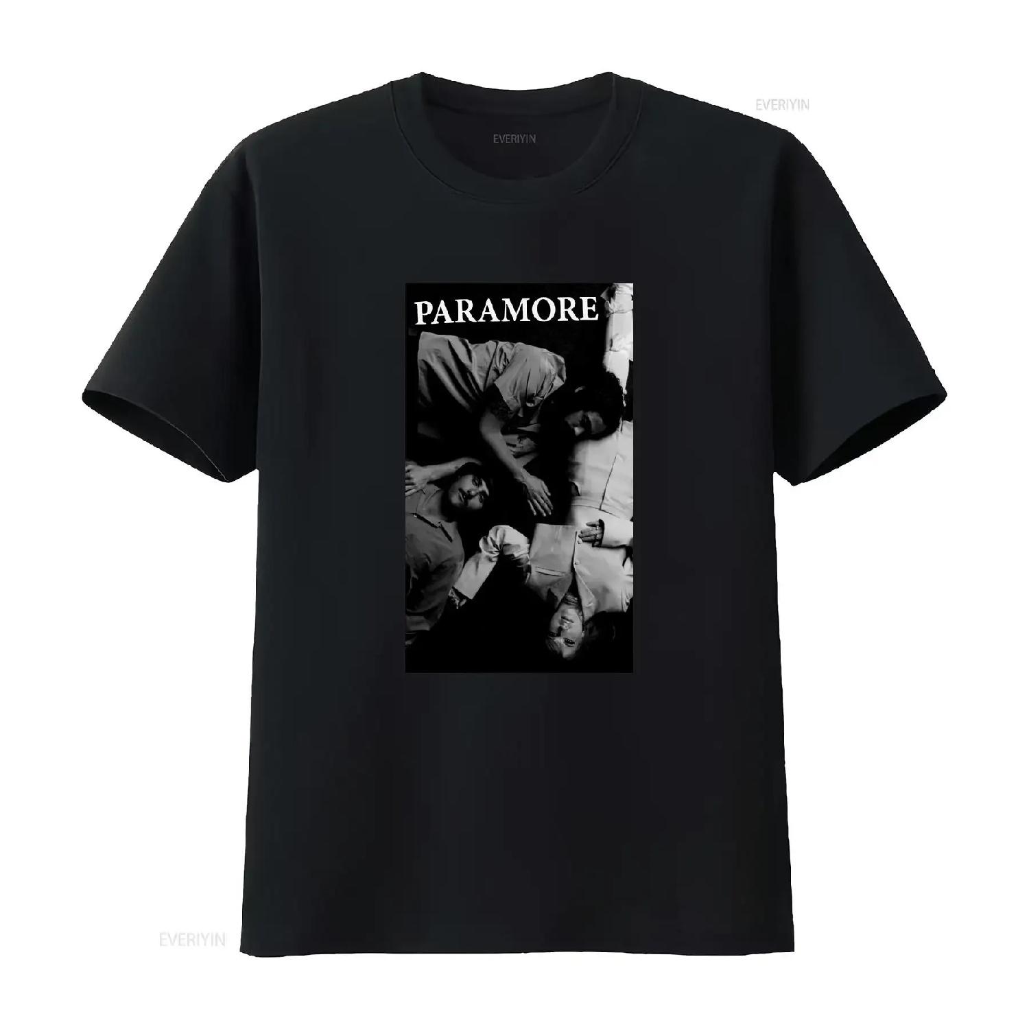 

SALE Paramore Black White Band Photo T Shirt vintage Washed Versatile Slightly Casual designer clothes Stretched XXXXXL чорний