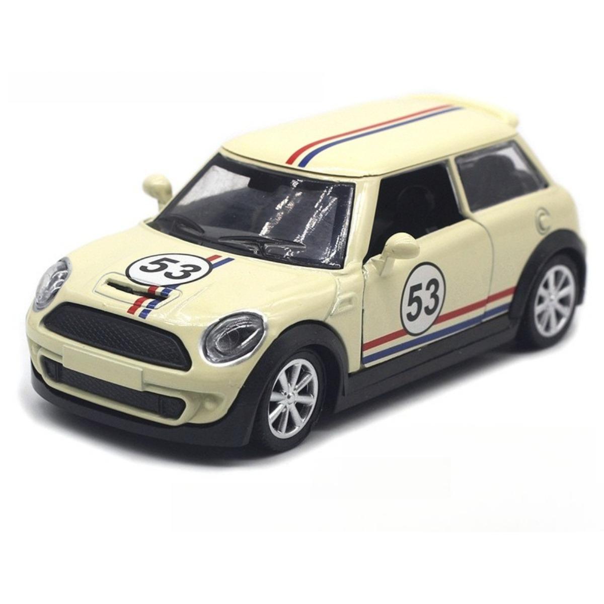 

1/32 BMW Mini Cooper classic car High Simulation Diecast Metal Alloy Model car Pull Back Collection Kids Toy Gifts бежевий
