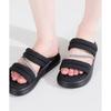 ORiental TRaffic Platform Rhinestone Padded Sandals Soft Cushion Comfort Black 61224