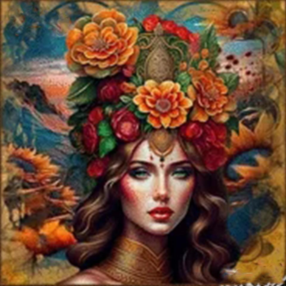 

Красивые женские цветы и фрукты 5D алмазная живопись и продажа полный круглый квадратный DIY алмазная вышивка портрет украшение Full Round 20x20CM