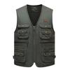 Militärgrüne ärmellose Mehrfach-Taschenweste - Übergröße Lässiges Top mit Reißverschluss für alle Jahreszeiten