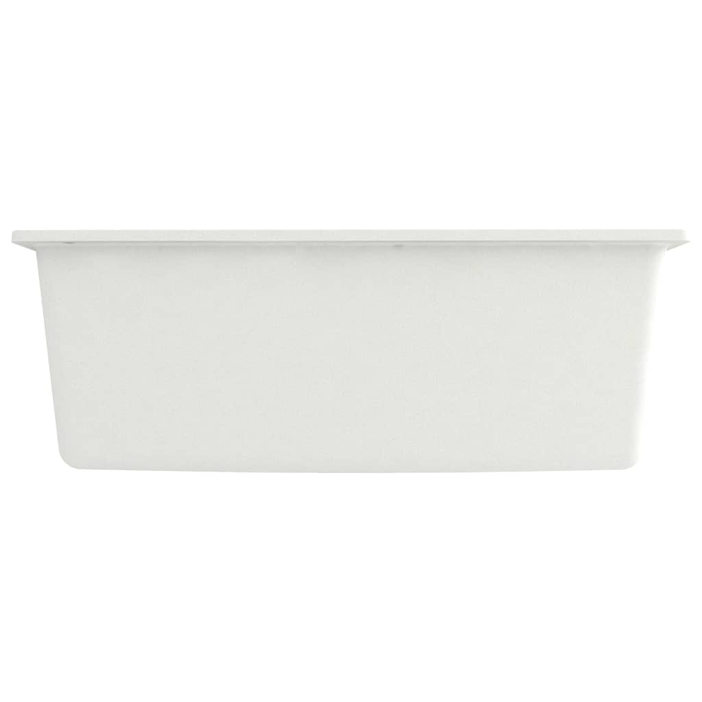 Kitchen Sink with Overflow White Granite