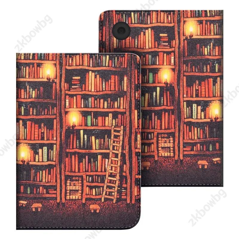 PU Leer Hoesje Voor Kobo Clara Colour BW 2E N367 N365 N506 Tolino Shine 4 6'' Hoesje met Handriem E-reader Smart Cover