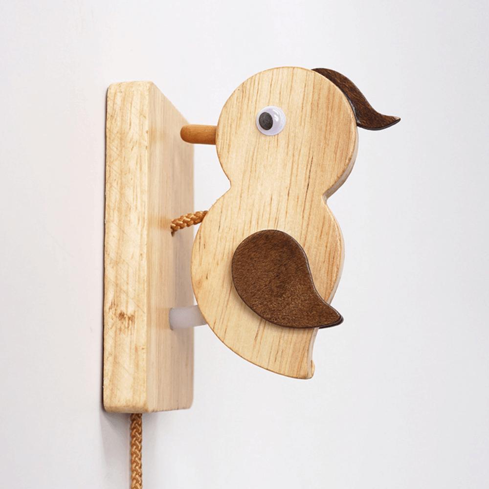 Housewarming Door Knocker Retro Wooden Woodpecker Easy Installation Pendant Doorbell Gift
