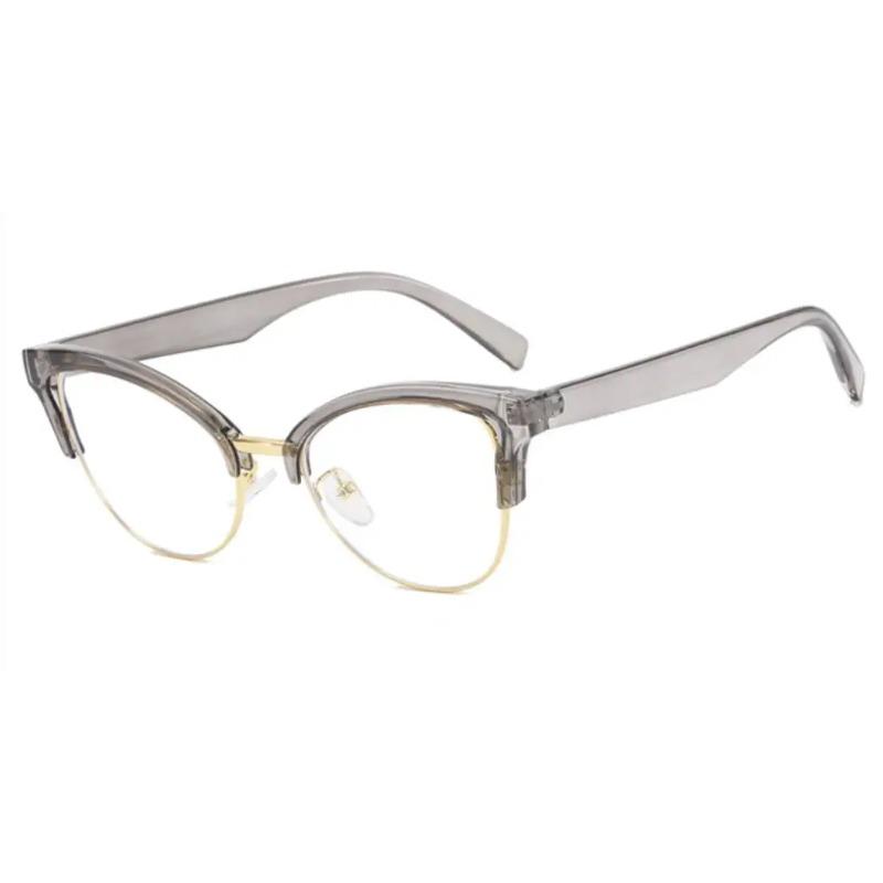 New Cat Eye Half Frame Anti Blue Light Reading Glasses Women Fashion Luxury Brand Ladies Flexible Optical Eyewear