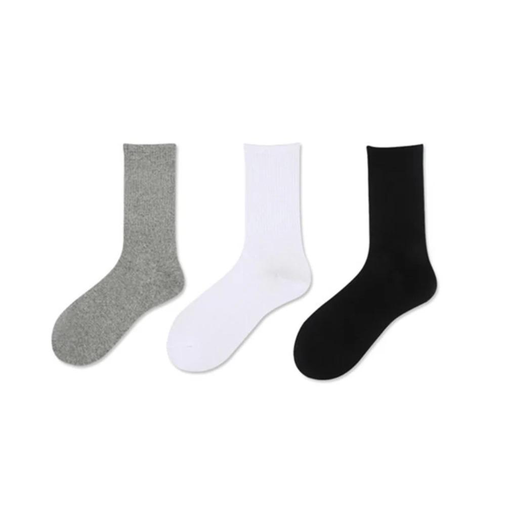 New Soild Colors Unisex Cotton Socks Harajuku Black White Skateboard Street Style Casual Fashion All-match Women Girls Socks