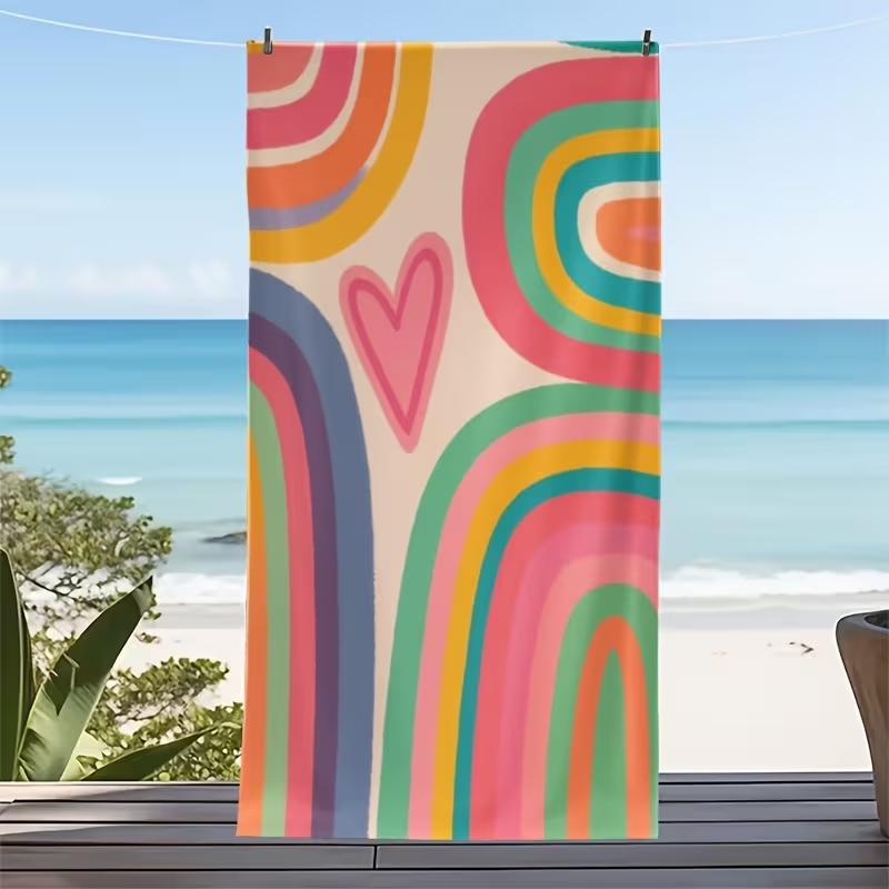 Colorful Abstract Polka Dot Beach Towel Modern Geometric Pattern Quick Dry Sand Resistant Soft Absorbent Towel for Summer Beach
