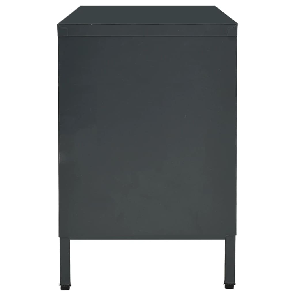 TV Cabinet Anthracite 105 x 35 x 52 cm Steel and Glass