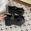 High-heeled Platform Small Leather Shoes Women's Autumn French Mary Jane Retro Heightening Japanese Muffin Single Shoes