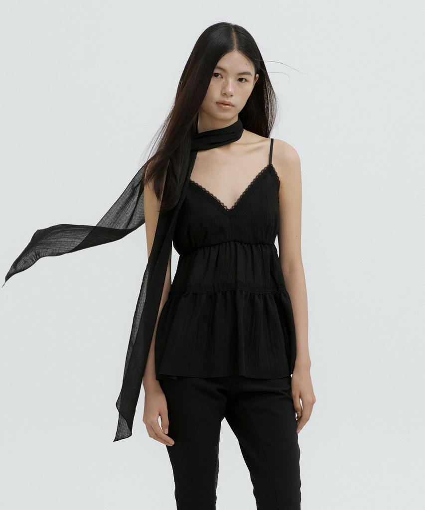 LUCIR ZU Elara Bustier Scarf Set (Black)