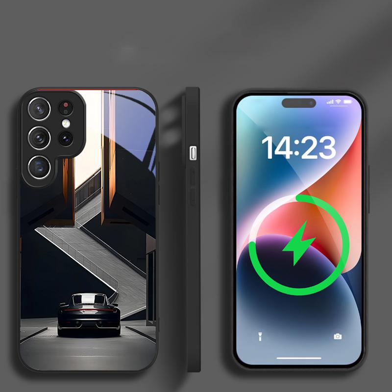 Retro fashion sports car For Samsung S26 S20Ultra S21 Pro S22 Plus S23 FE S24 Ultra S25 Edge For Magsafe Glass Phone Case