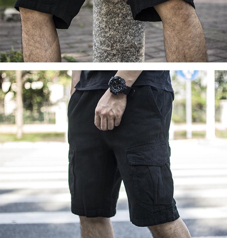 2025 Summer Men's Multi-Pocket Cargo Shorts - Trendy Japanese Style, Versatile Mid-Length Casual Outerwear