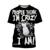Sommer Muskelmänner T-Shirt verrückter Pinguin neuer Digitaldruck Mode 3D kurzärmelig Harajuku Stil lässiges Street T-Shirt