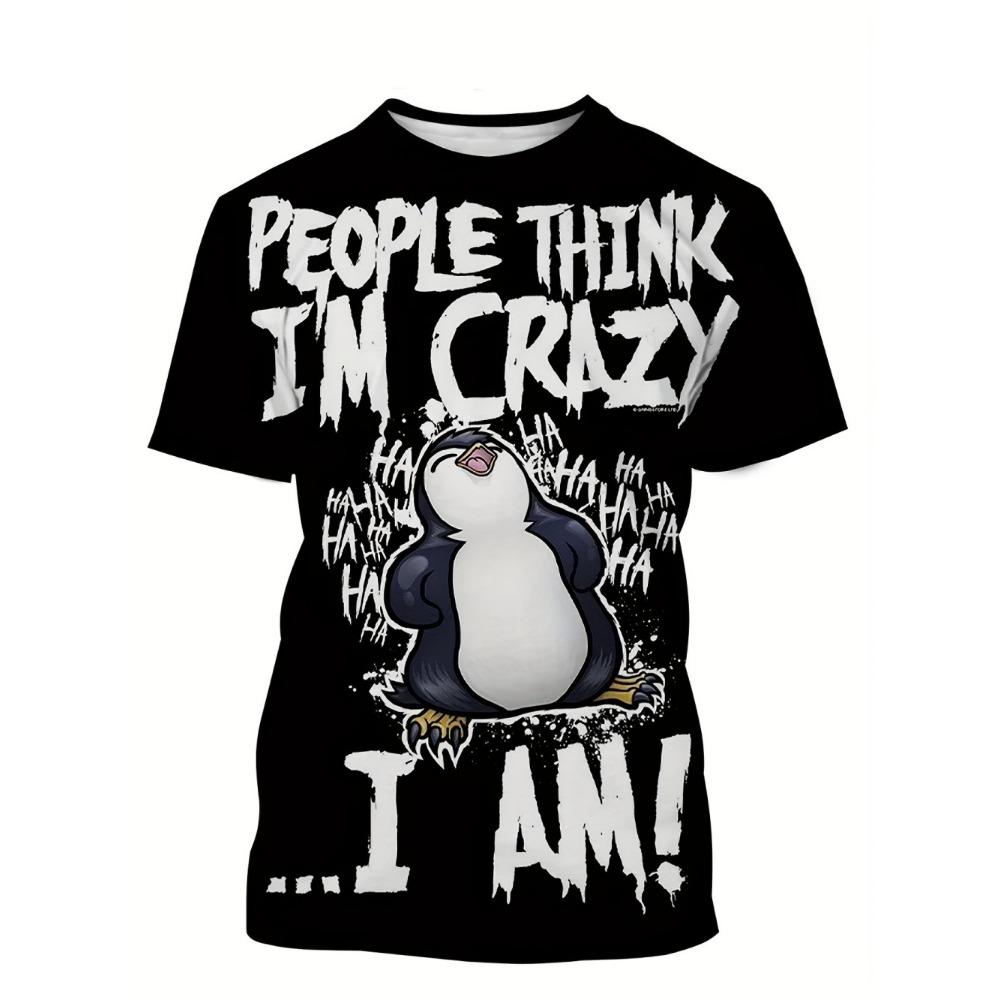 

Kids T-shirt Crazy Penguin 3D Print Kids Short Sleeves T-Shirt Loose Casual Summer Outdoor Street Boy and Girl Tees Tops 100