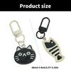 Black White Feline and Fish Key Chain Charm Accessories Pet Themed Keyring Bag Pendant Handmade Gift for Cat Lovers