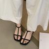 Flat Bottom Thin Strap Toe with Sandals Women's 2025 Spring and Summer New Outer Wear Single Shoes Women's Beach Roman Sandals