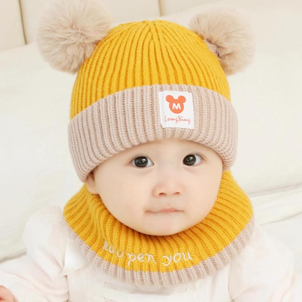 Oferta para Novos Clientes: Touca Tricotada Infantil Fofa com Orelheiras de Urso - Proteção Quente Espessa de Inverno
