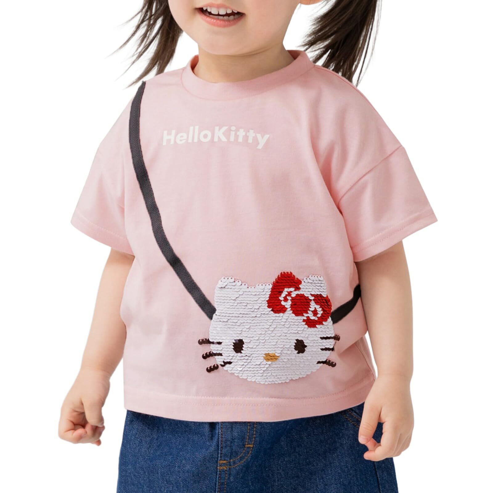 

Sanrio Short Sleeve Hello My Baby SANRIO Summer Kids T-Shirt, Kitty, Melody, Kuromi, Sequins, Sagara, Clothes, Clothes, 5015210102-80G