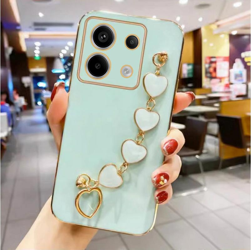 Wrist Strap Plating Phone Case For POCO M6 Pro 4G X6 Pro X6 F5 Pro X5 Pro M5 X4 GT F4 X4 Pro M4 Pro POCO C65 C55 Soft Slim Cover