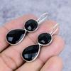 Black Spinel Gemstone Handmade 925 Sterling Silver Jewelry Earring 1.77" M-2627