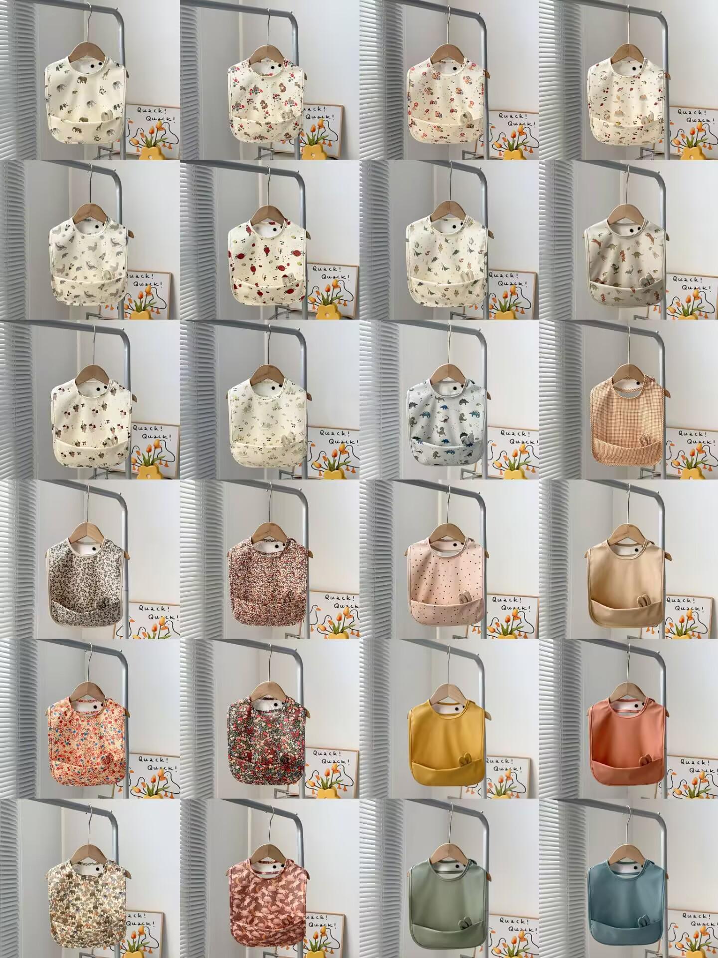 

Class A Waterproof Baby Drool Bibs - PU Stain-Resistant with Large Pocket for Boys and Girls